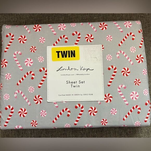 London Kaye Christmas Size Twin Sheet Set - Picture 1 of 4
